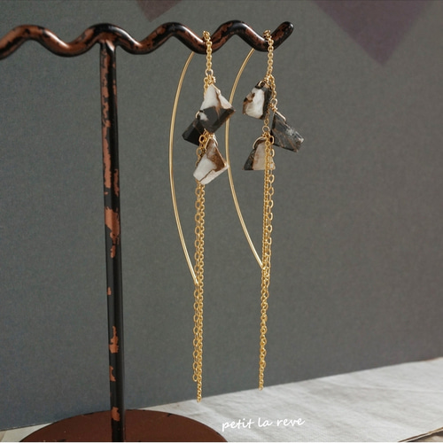 ✅️kaya,✅️１４kgf①オプシディアンピアス 14kgf ブルーオブシディアン ピアス - メルカリ
