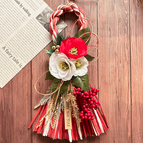スワッグになるしめ縄　しめ縄スワッグ　しめ縄リース しめ縄リース タッセル スワッグ お正月飾り
