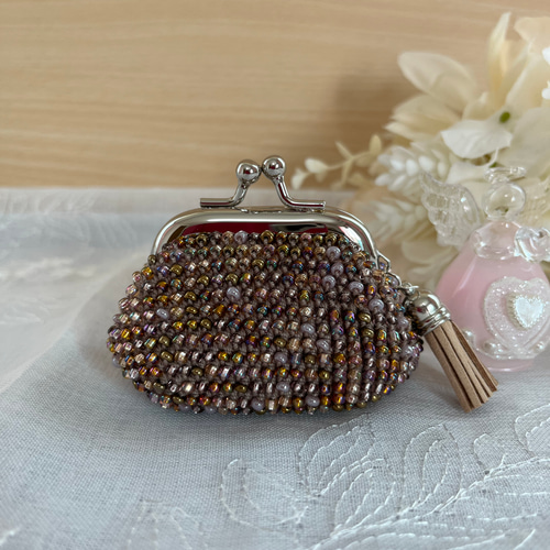 ビーズ　がまぐち財布　小銭入れ 大人かわいい