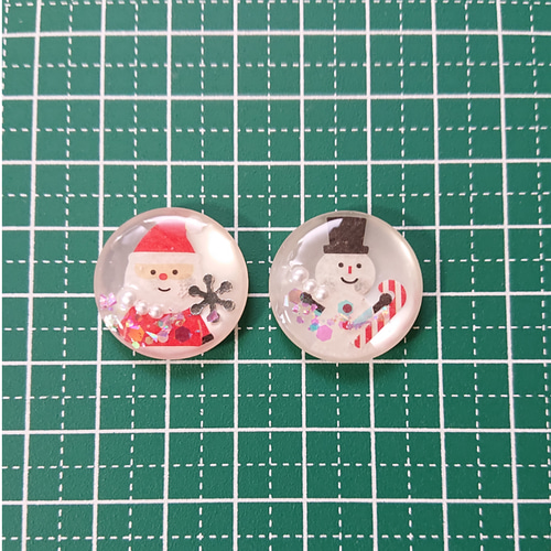 クリスマスカボション☆5個 u62 クリスマス/サンタクロース/雪だるま 