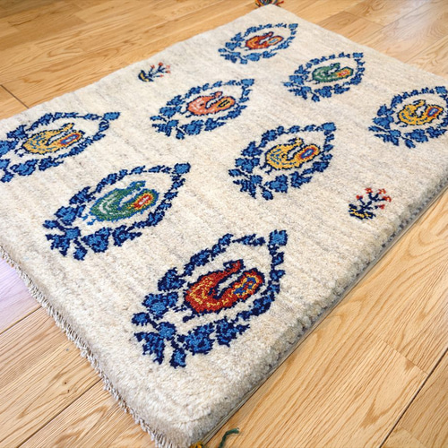 Creema限定超目玉品】ペルシャ ギャッベ 玄関 88×65㎝ ベージュ 鳥 