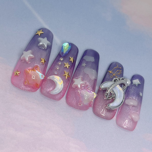 ゆめかわ雲ネイル ネイルチップ（つけ爪） るなこ 通販 18400665