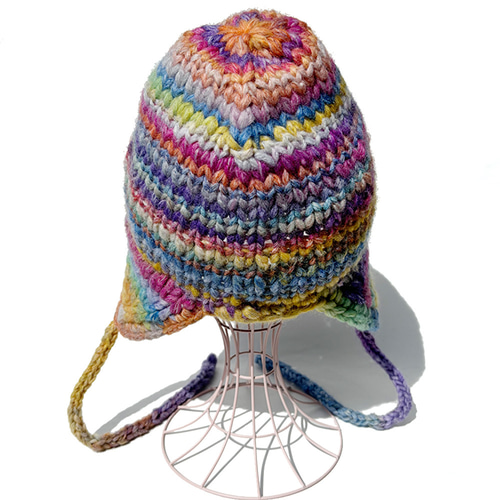 ニットビーニー】イタリア糸 イヤーフラップ チャンキービーニー MULTI