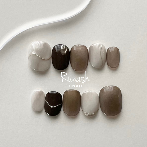 チョコブラウン ネイルチップ 大人シンプル】チョコブラウン ネイルチップ ネイルチップ（つけ