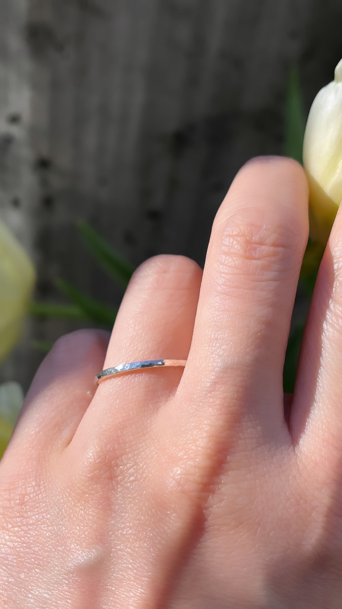 Minimal hammer ring （ミニマルハンマーラウンドリング）【槌目1.5mm幅ラウンド】