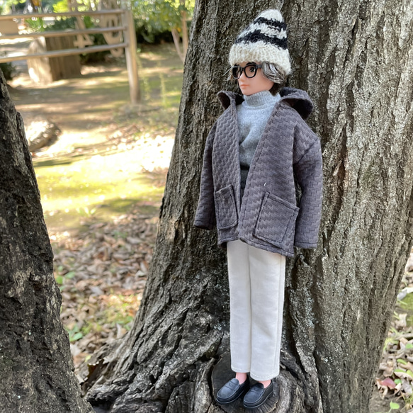 P2413リカちゃん パパ おじいちゃん フードショートコート その他人形