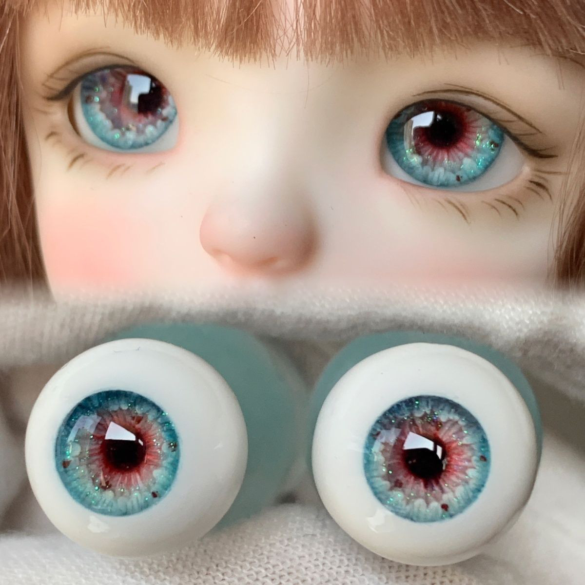 14mm レジン B02 人形 アクアブルー ドール MSD アイbjd SD