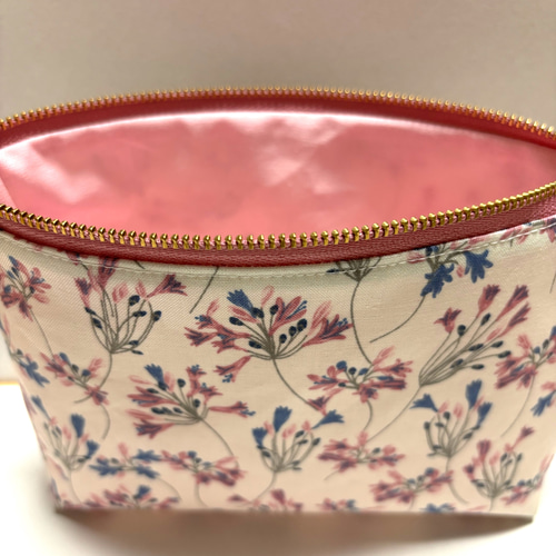 送料無料） 再販 マチ付ポーチ 20センチファスナー＊アフリカンリリー