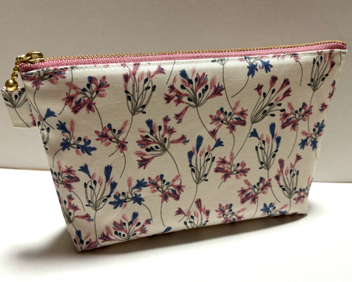 送料無料） 再販 マチ付ポーチ 20センチファスナー＊アフリカンリリー