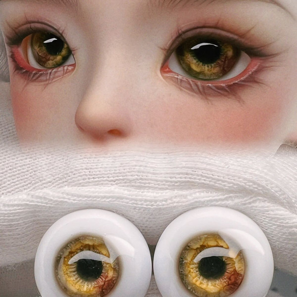 ゴールデンイエロー ドールアイ 14mm ドールアイ レジンアイ 12mm 16mm