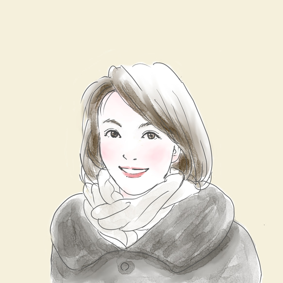 SNSアイコンにも使える｜ふんわり優しい似顔絵イラスト オーダー
