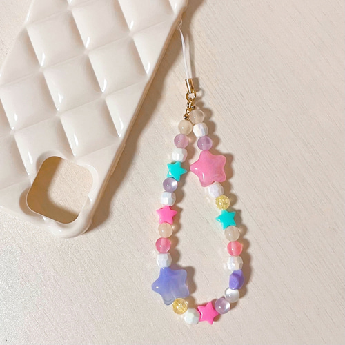 No.54【スマホストラップ】✧supplies✧《韓国 可愛い ビーズ ハンド