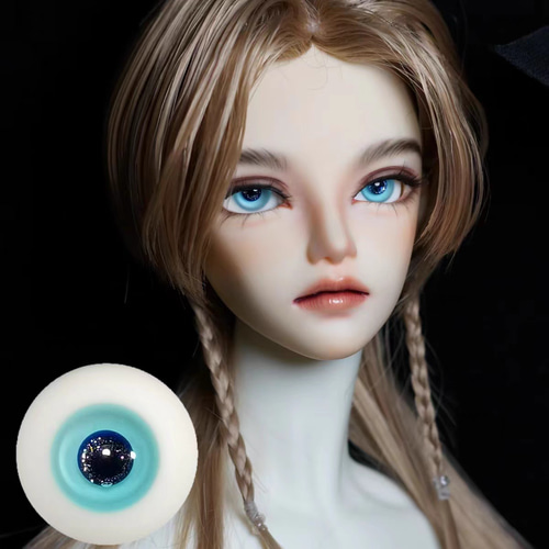レジン アイbjd ドール 14mm 人形 SD MSD アクアブルー B02