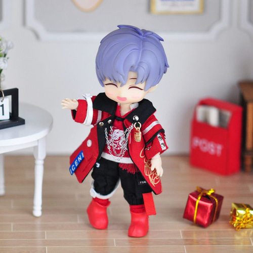 オビツ11 1/12 ドール 制服　レッド&ブルー　赤　紺色　6点　　セット オビツ11 1/12 ドール 制服 レッド&ブルー 赤 紺色 6点 セット