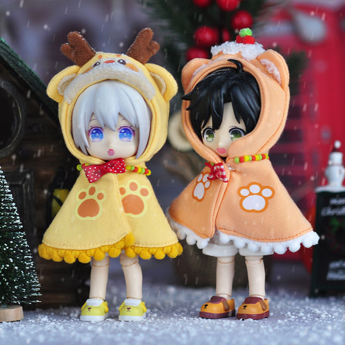 オビツ11服 ob11服 エルク ケーキベア マント 犬の靴 ねんどろいどどー