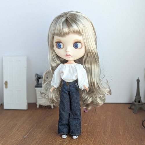 再出品497.※単品※ジーパン※ブライスアウトフィット※1/6ドール服 1269※単品※ジーパン※ワイドデニムパンツ※ブライスアウトフィット※1/6