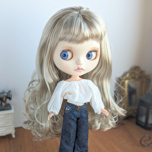 再出品497.※単品※ジーパン※ブライスアウトフィット※1/6ドール服 1269※単品※ジーパン※ワイドデニムパンツ※ブライスアウトフィット※1/6