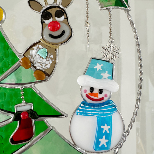 ステンドグラス クリスマスリース その他インテリア雑貨 もえくる 通販