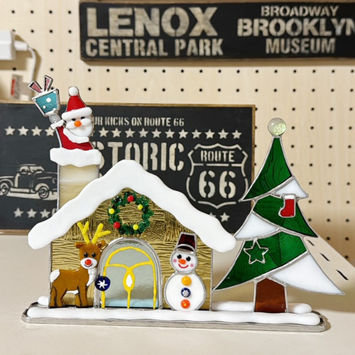 ステンドグラス クリスマスの風景 その他インテリア雑貨 もえくる 通販