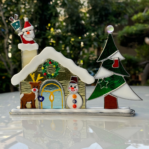 ステンドグラス クリスマスの風景 その他インテリア雑貨 もえくる 通販