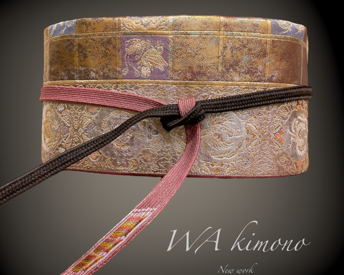 高級感 煌めくサッシュベルト ウエスト70〜100cm 帯ベルト 帯リメイク