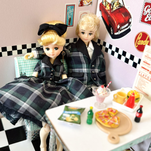 ロカビリー♪チェックワンピース パニエセット リカちゃん ブライス