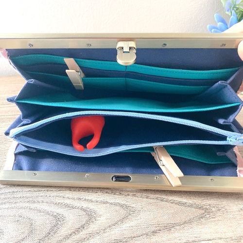かなみ♥️文鎮口金長財布 ハンドメイド♥️ MY mama 文鎮口金 長財布 がま口 手作り工房 mymama