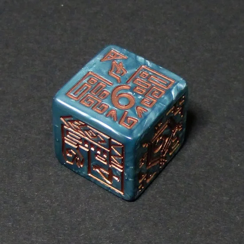 遺跡 青緑/銅 6面 サイコロ ダイス その他雑貨 サイコロ専門店ドラタコ