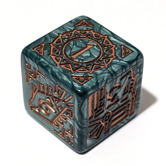 遺跡 青緑/銅 6面 サイコロ ダイス その他雑貨 サイコロ専門店