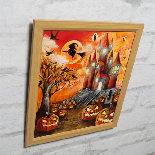 油絵 油彩 油彩画 絵 絵画 絵【ハロウィン】 油絵 油彩 油彩画 絵画【ハロウィン】 絵画 HR 通販 18402454