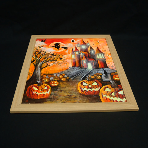 油絵 油彩 油彩画 絵 絵画 絵【ハロウィン】 油絵 油彩 油彩画 絵画【ハロウィン】 絵画 HR 通販 18402454
