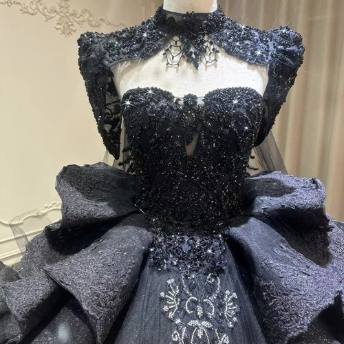 新作！ブラック プリンセスライン かっこいい 長袖 高品質保証