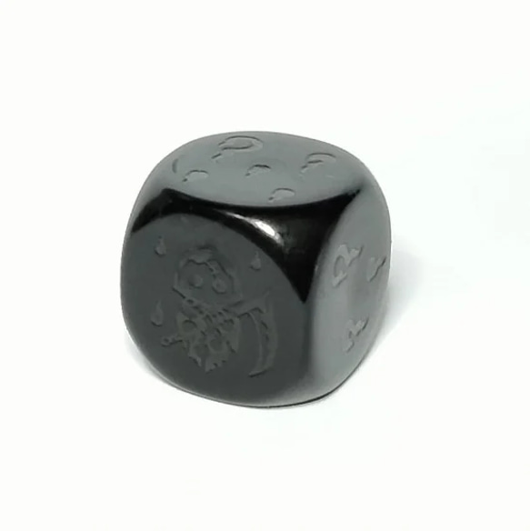 死神さん 黒 レーザー刻印 インクなし 6面 サイコロ ダイス その他雑貨