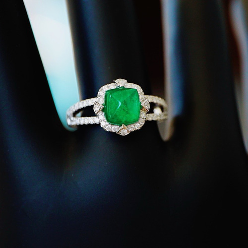 ムゾーグリーン」K18 天然エメラルド ダイヤモンド 春 並び無い 高貴 5