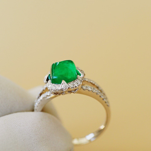 ムゾーグリーン」K18 天然エメラルド ダイヤモンド 春 並び無い 高貴 5