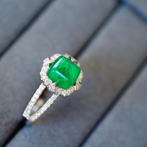 ムゾーグリーン」K18 天然エメラルド ダイヤモンド 春 並び無い 高貴 5