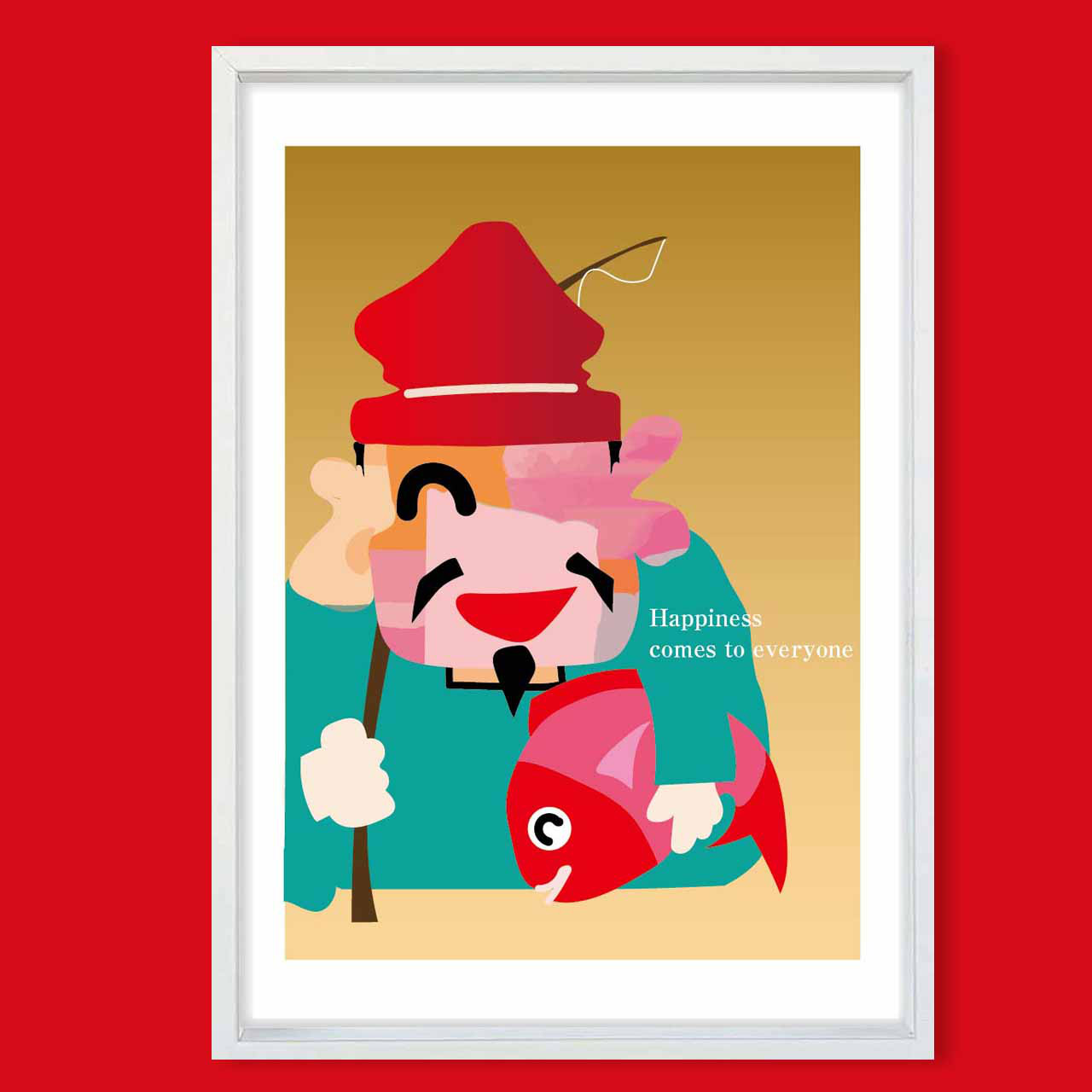 しあわせがやって来る　お気に入り8000件突破　イラスト　ポスター　A4〜A1　アート  　アートポスター　3152