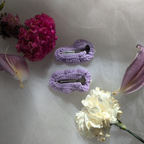 2個で1セット】かぎ編みヘアクリップ ヘアパッチンピン