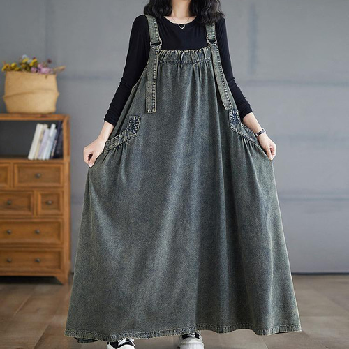 大きいサイズ サロペット　ワンピース　レディース 秋冬　スカート　美品　ロング GOLDJAPAN 大きいサイズ レディース ワンピース サロペット