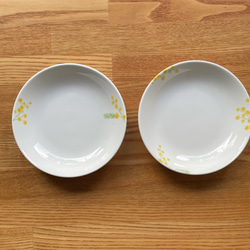 ポーセラーツ  スクエアプレート  プレート　ペア ペアスクエアプレート ポーセラーツ 小皿 ポーセラーツサロン 咲～emi