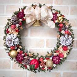 春色の優しいナチュラルドライフラワーリース ドライフラワー cretama