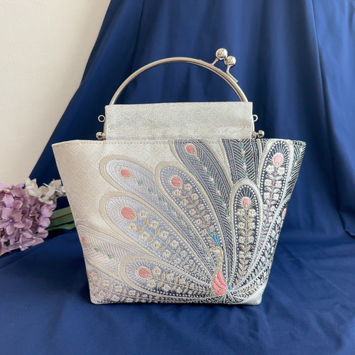 1点物！帯リメイク がま口バッグ 成人式 結婚式 パーティー 3way