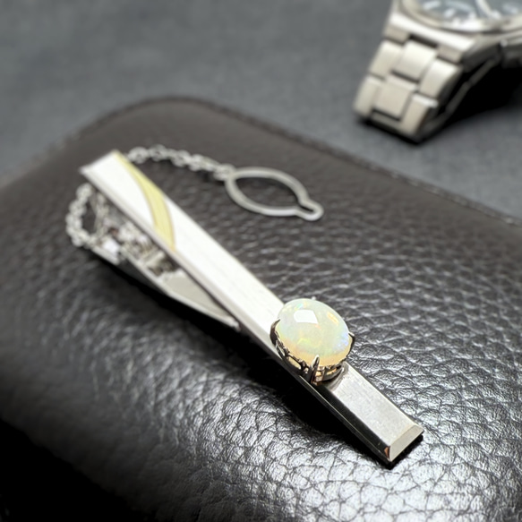 K14WG ネクタイピン オパール石 オパール K14WG ネクタイピン ビンテージ K14WG ホワイト