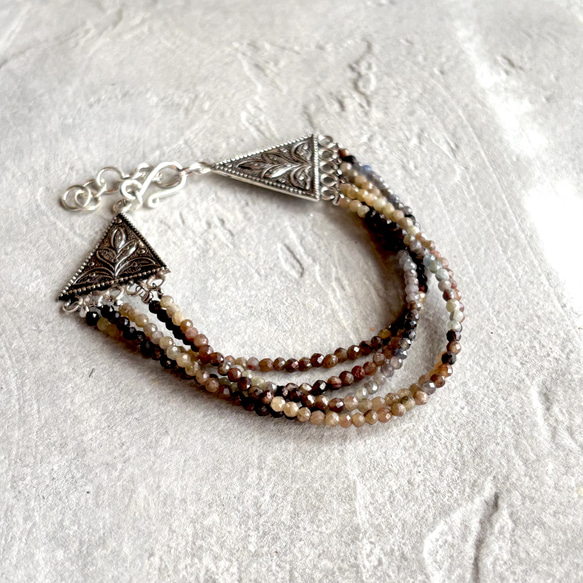 サファイアのエスニック風ブレスレット/sv925 1枚目の画像