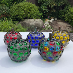 現品限り　ステンドグラス　りんごモチーフのフルーツ皿 現品限りステンドグラスりんごモチーフのフルーツ皿