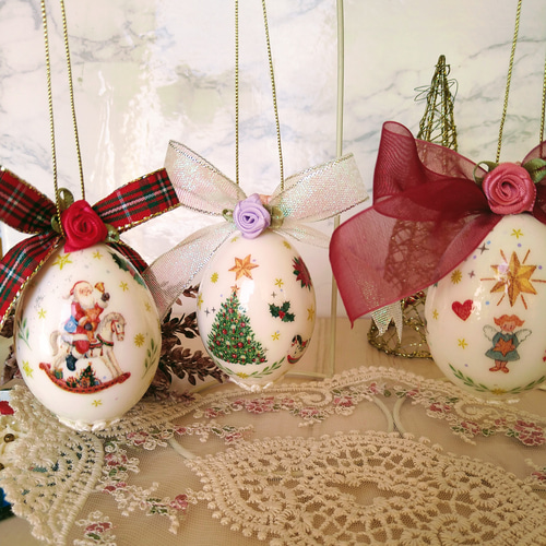 クリスマスオーナメント(1個¥2200〜別売り可能)　エッグオーナメント クリスマスオーナメント(1個¥2200〜別売り可能) エッグオーナメント