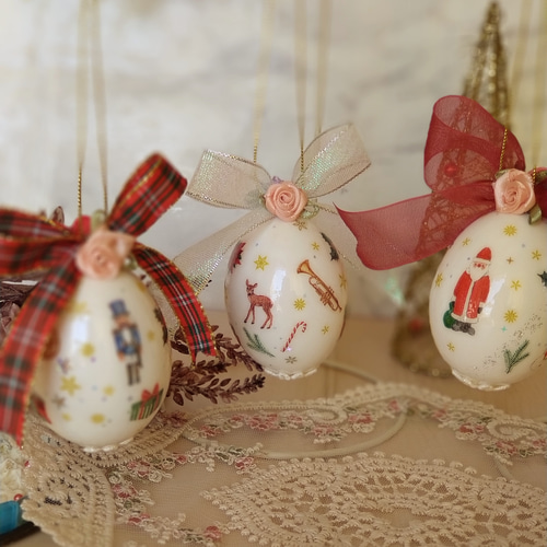 クリスマスオーナメント(1個¥2200〜別売り可能)　エッグオーナメント クリスマスオーナメント(1個¥2200〜別売り可能) エッグオーナメント