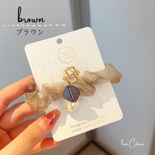ビジュー付き キラキラ シュシュ シュシュ lua Citron 通販