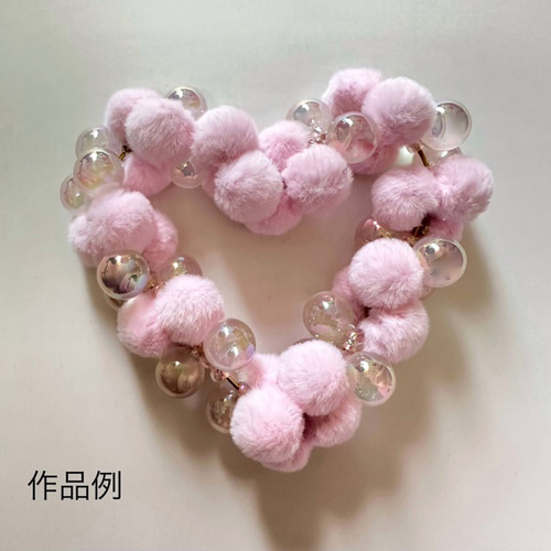 4個 10cm ハート リース用 ワイヤー 接続金具付き 金具・チェーン