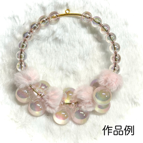 4個 10cm リース用 ワイヤー 接続金具付き シルバー 金具